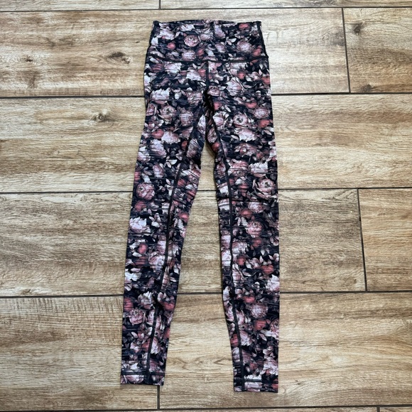 Lululemon Wunder Under Hi-Rise Leggings Size 4 Nulux Peony Floral Multi Stretch - Picture 5 of 16